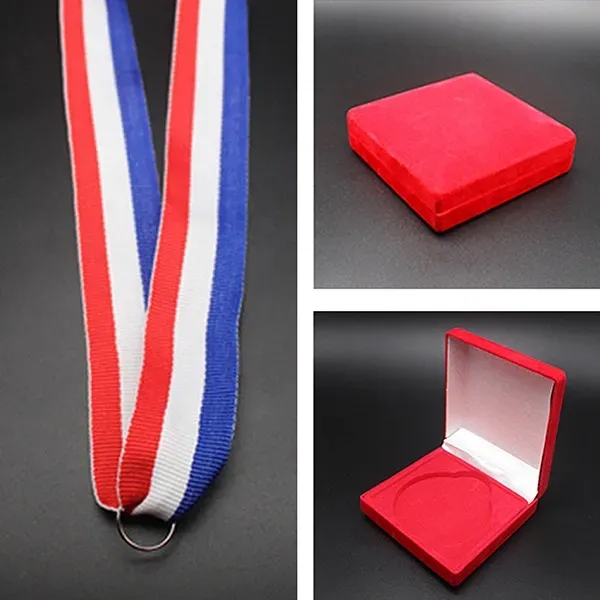 2 1/2'' Football Medal w/ Lanyard - Image 2