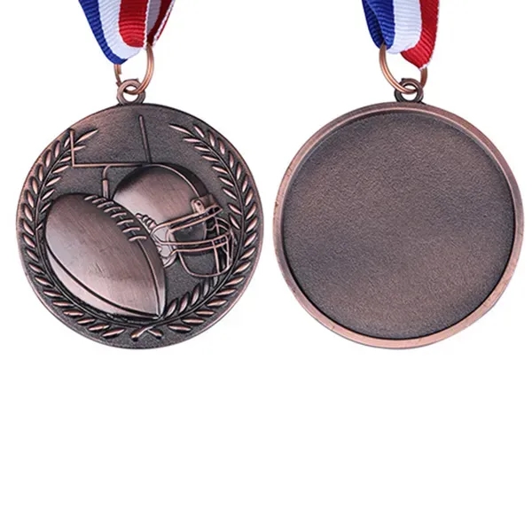 2 1/2'' Football Medal w/ Lanyard - Image 5