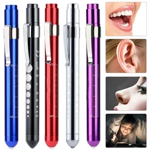 Medical Clickable LED Penlight With Pupil Gauge