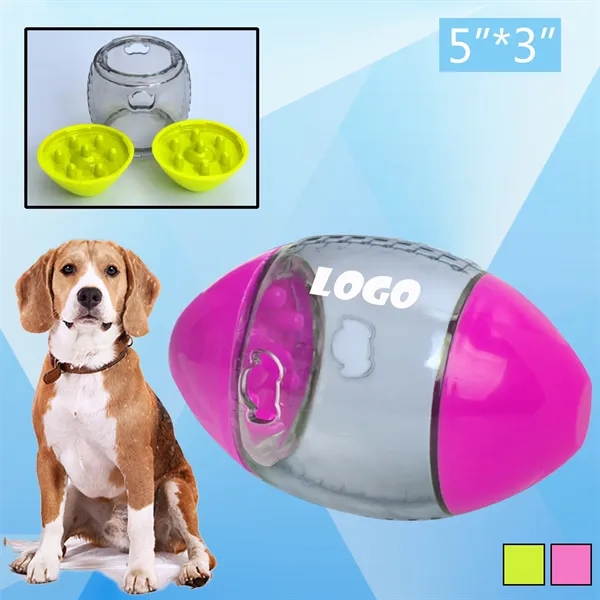 Rugby Shaped Ball Feeder for Pets - Image 1