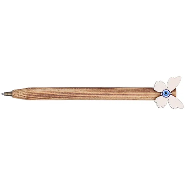 Wooden Ballpoint Pen w/ Butterfly Pattern - Image 2