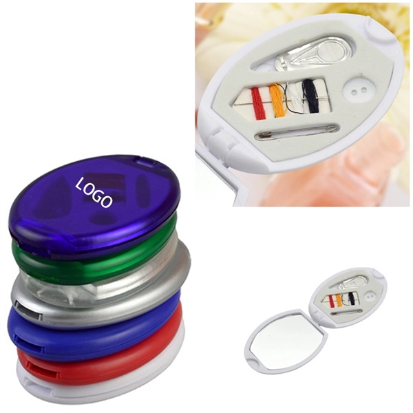 2 in 1 Ellipse Plastic Sewing Kit - Image 1
