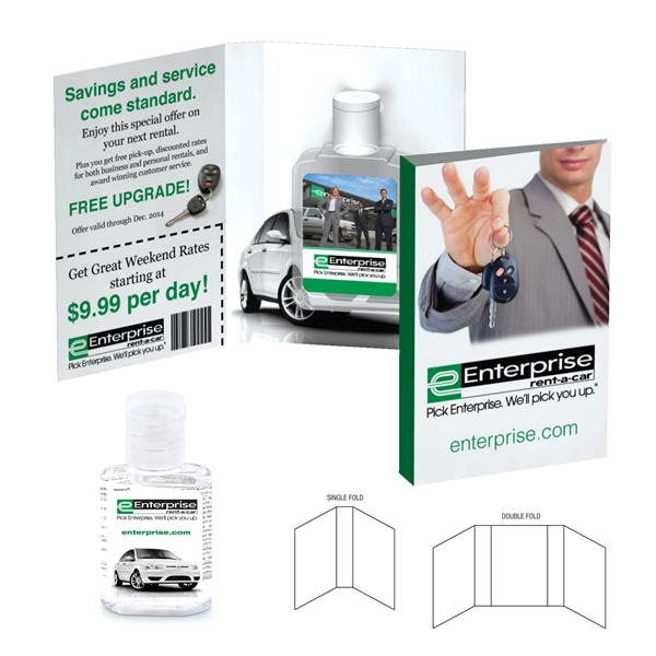 Booklet with 0.5 oz. Square Antibacterial Hand Sanitizer Gel