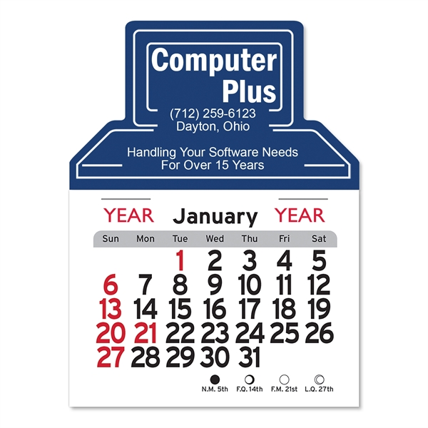 Computer Shaped Peel-N-Stick® Calendar