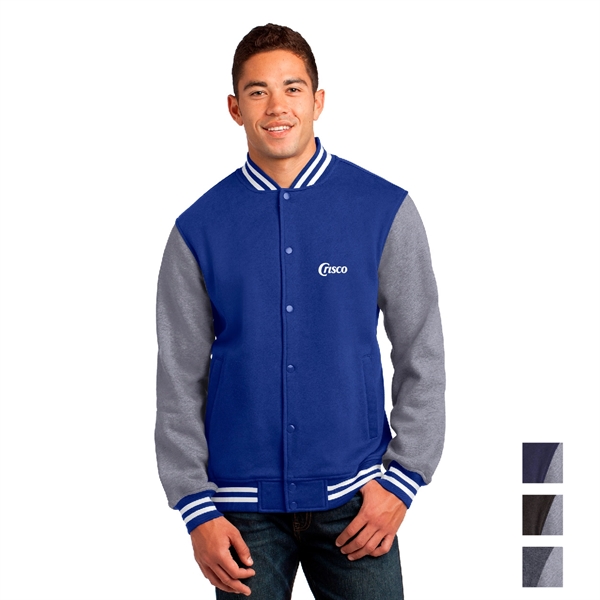 Sport-Tek® Fleece Letterman Jacket - Image 1