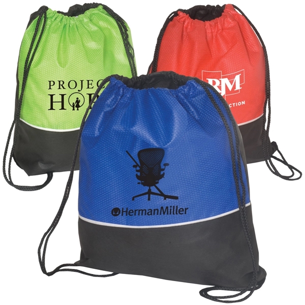 Non-Woven Textured String Backpack - Image 1
