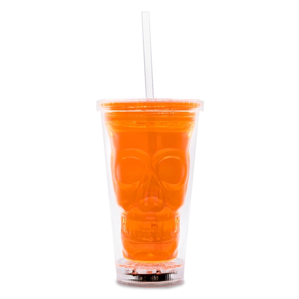 Neon Orange LED Skull Cup - Image 3