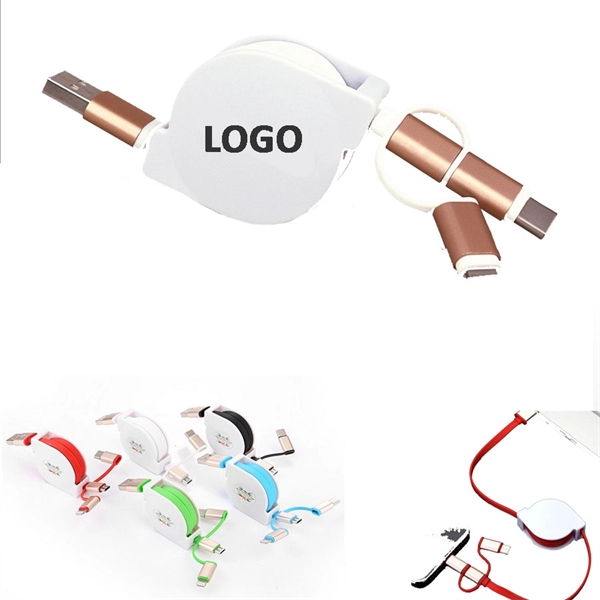 3 in 1 Retractable USB Cable - Image 1