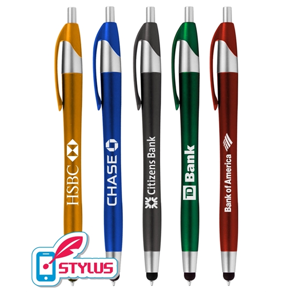 Union Printed, Metallic Colored "Elegant" Stylus Clicker Pen