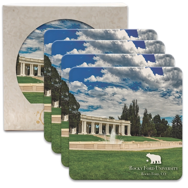 Square Absorbent Stone Coaster 4 Pack - Image 1