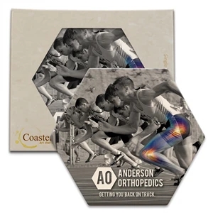 4.25" Single Hexagon Absorbent Stone Coaster