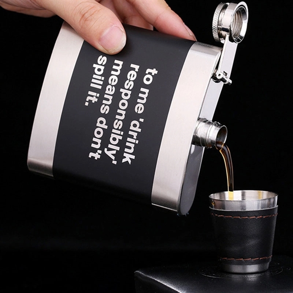 6 oz  Stainless Steel  Hip Flask - Image 6