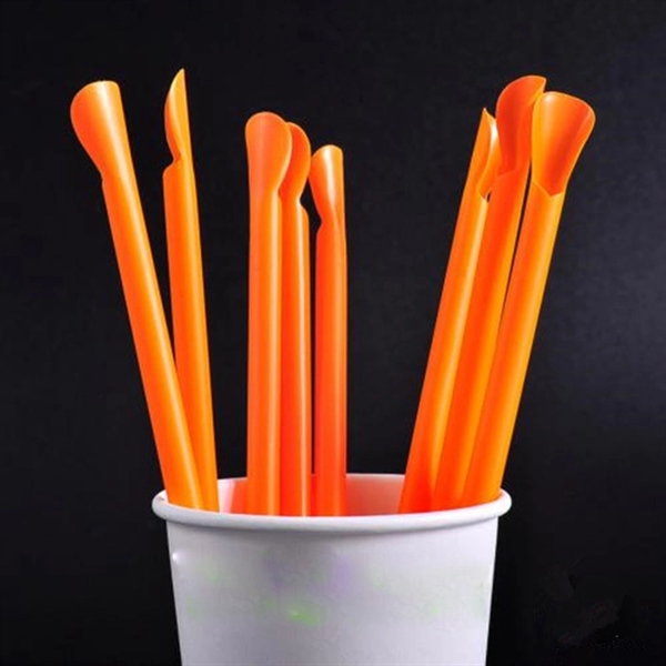 100Pcs Jumbo Spoon Straws - Image 1