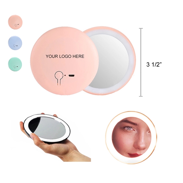 Rechargeable LED Makeup Pocket Mirror - Image 1