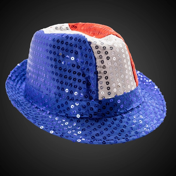 Sequin LED Fedora Hats with Imprinted Band - Image 13