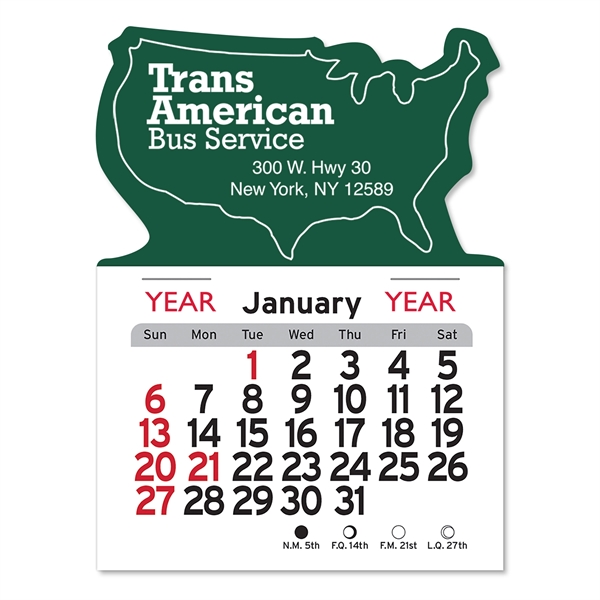 U.S.A. Shaped Peel-N-Stick® Calendar - Image 1