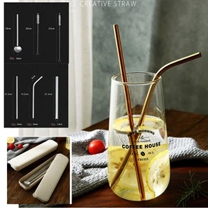Straws  Spoon Set In Compostable box