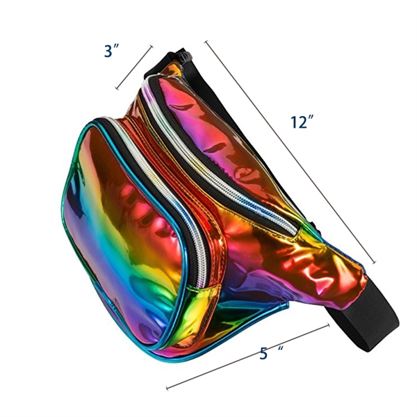 Pocket Holographic Shiny Iridescent Pouch W/ Adjustable Bel - Image 2