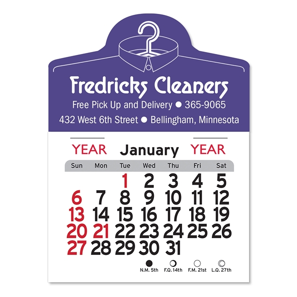 Dry Cleaner Shaped Peel-N-Stick® Calendar
