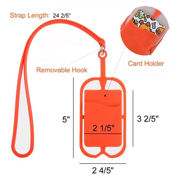 Silicone Phone Wallet Holder with Lanyard - Image 2