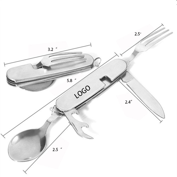 Detachable Outdoor Camping Cookware Fork Knife Spoon Bottle - Image 1