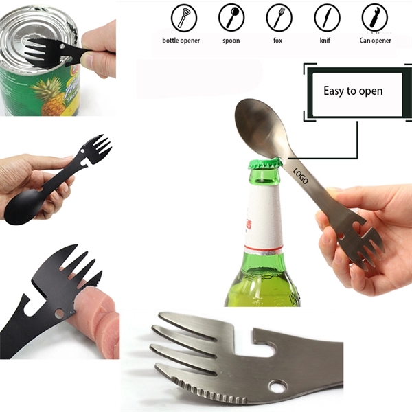 5 In 1 Multifunction Outdoor Mini Spoon Fork Portable Useful - Image 2