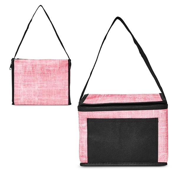 Denim Pattern Non-Woven 6 Pack Lunch Bag - Image 5