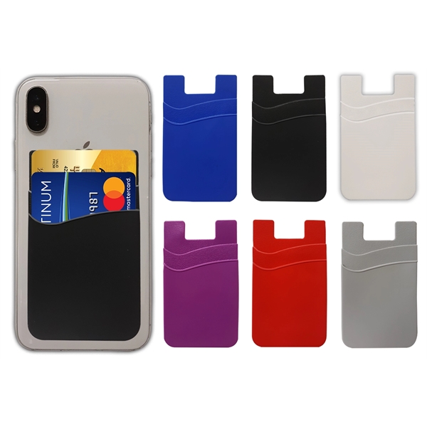Dual Pocket Silicone Cell Phone Wallet, Phone Accessory - Image 2