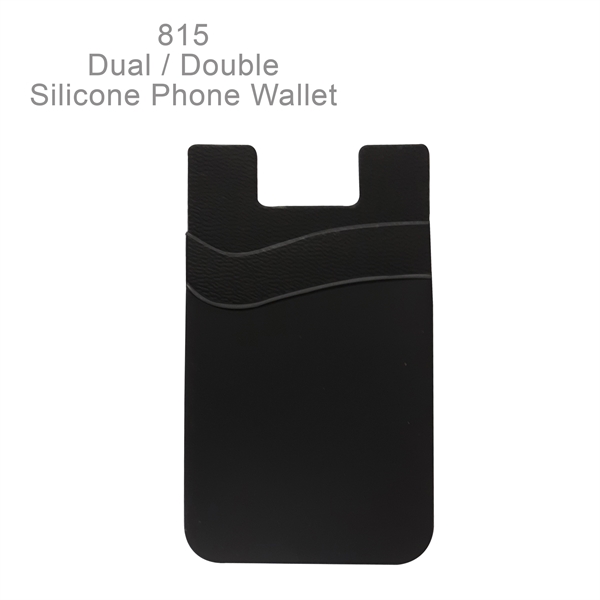 Dual Pocket Silicone Cell Phone Wallet, Phone Accessory - Image 3