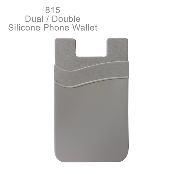 Dual Pocket Silicone Cell Phone Wallet, Phone Accessory - Image 5