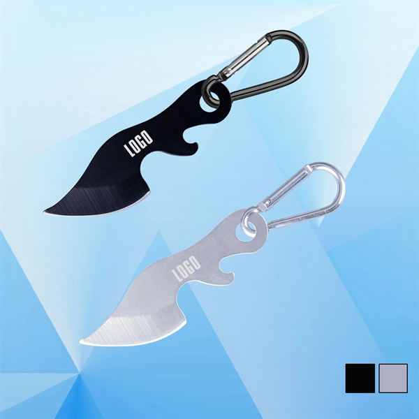 Knife and Bottle Opener w/ Carabiner - Image 1