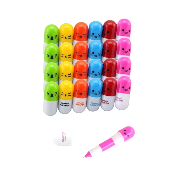 Cute Plastic Vitamin pill Ballpoint Pen - Image 1