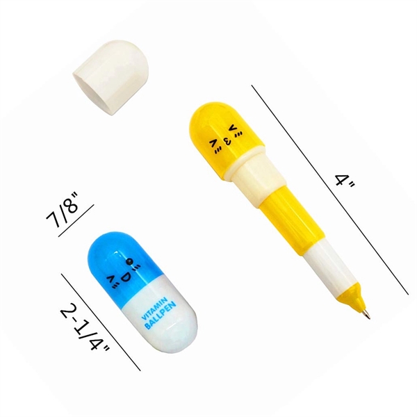 Cute Plastic Vitamin pill Ballpoint Pen - Image 2