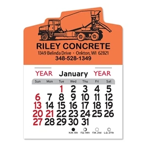 Cement Truck Peel-N-Stick® Calendar