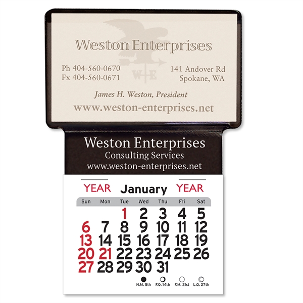 Adhesive Business Card Holder Calendar - Image 1
