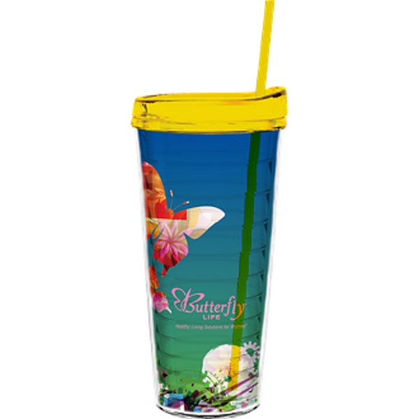 22 oz Made In The USA Tumbler with Lid  Straw - Image 2