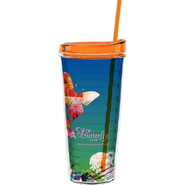 22 oz Made In The USA Tumbler with Lid  Straw - Image 7