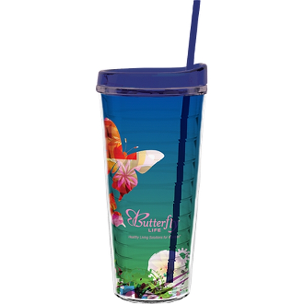 22 oz Made In The USA Tumbler with Lid  Straw - Image 8