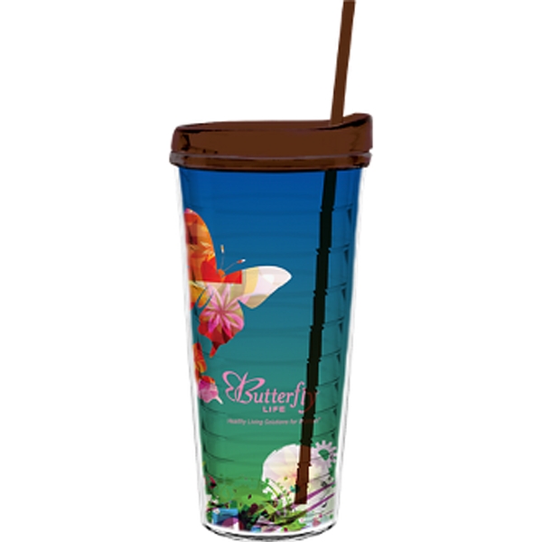 22 oz Made In The USA Tumbler with Lid  Straw - Image 9