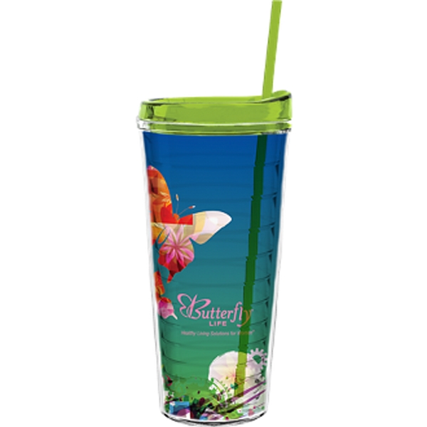 22 oz Made In The USA Tumbler with Lid  Straw - Image 10