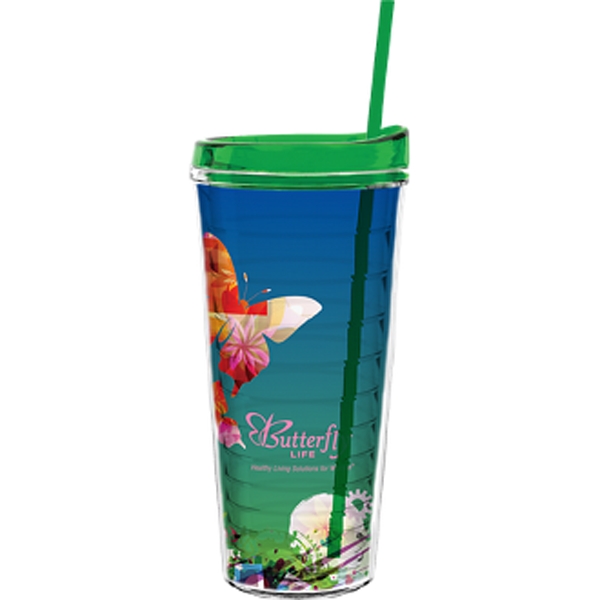 22 oz Made In The USA Tumbler with Lid  Straw - Image 11