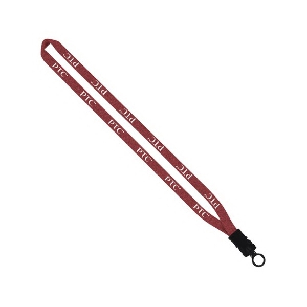 1/2" Heathered Lanyard w/ Snap-Buckle Release & O-Ring - Image 2