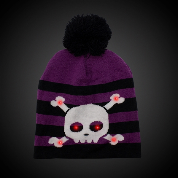 Skull and Crossbones LED Knit Hat - Image 3