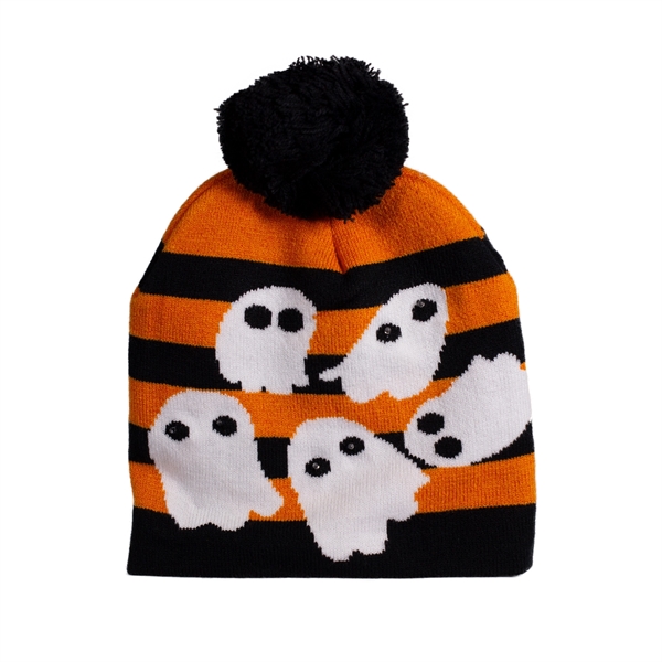 Halloween Ghosts LED Knit Hat - Image 2