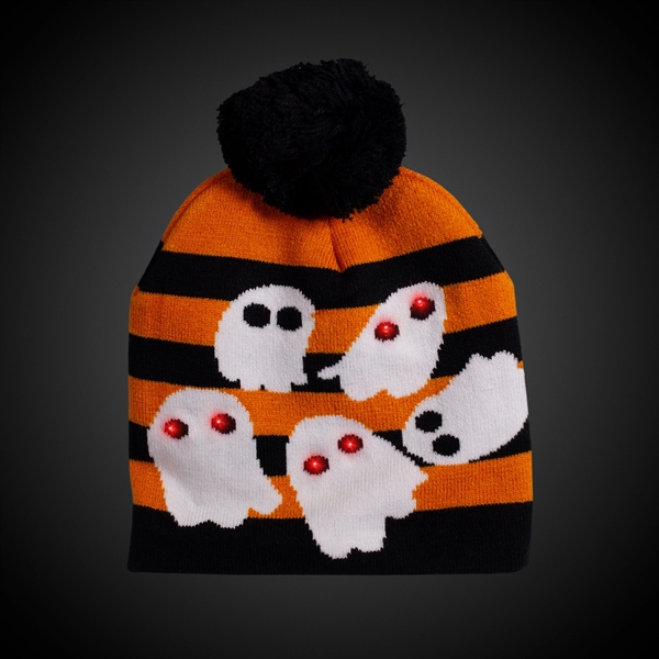 Halloween Ghosts LED Knit Hat - Image 3