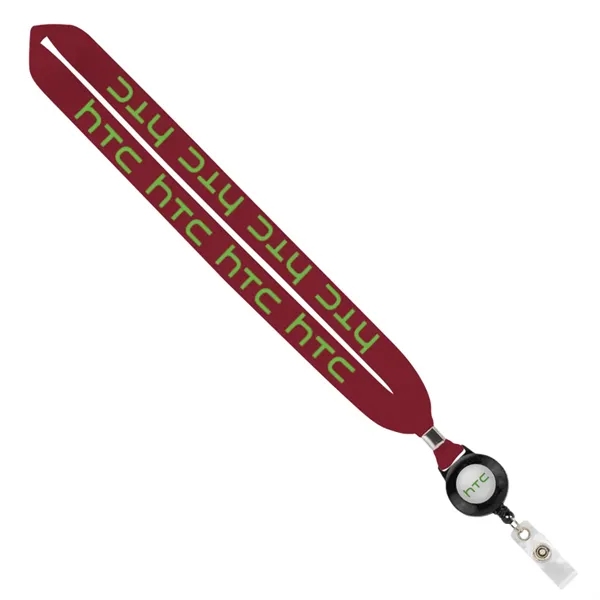 Import Rush 1" Polyester Lanyard with Silver Crimp & Reel - Image 1