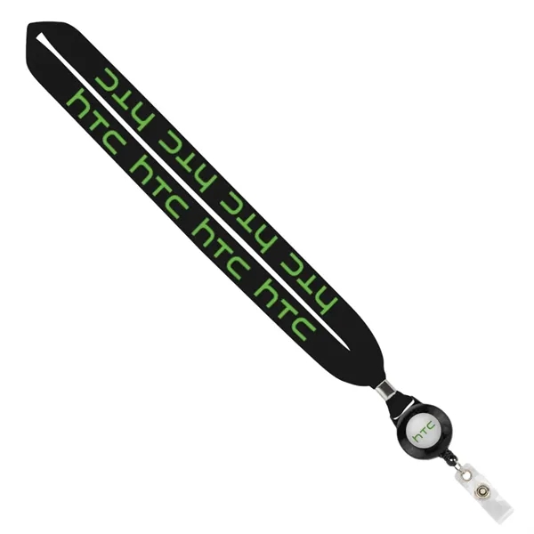 Import Rush 1" Polyester Lanyard with Silver Crimp & Reel - Image 6