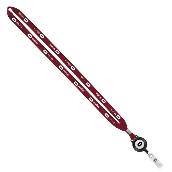 Import Rush 1/2" Polyester Lanyard with Silver Crimp & Reel - Image 2