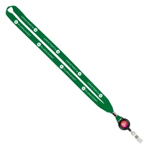 Import Rush 5/8" Polyester Lanyard with Silver Crimp & Reel