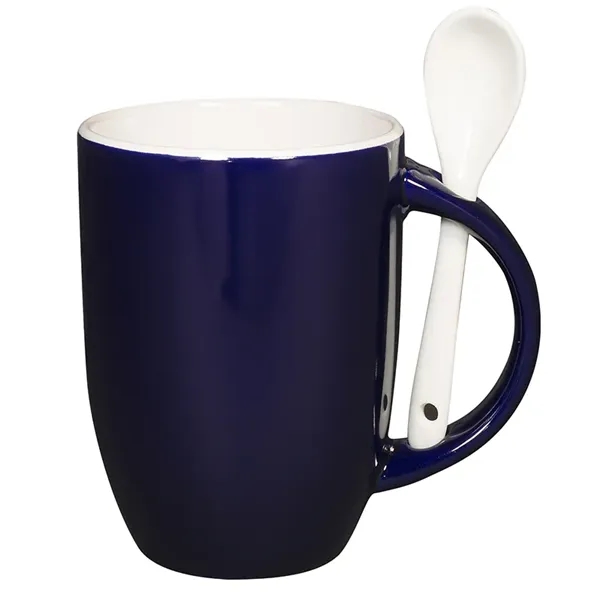 12 oz. Dapper Ceramic Mug with Spoon - Image 3